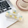 Große cremefarbene Haarklammer mit gelbem Ananas-Print und Schriftzug für Damen - Ananas