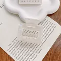 Pince à cheveux carrée en acétate blanc crème marbré pour coiffures élégantes - 5cm / Blanc Sirène