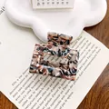 Pince à cheveux vintage en acétate écaille de tortue avec design rectangulaire évidé - 5cm / Marbre