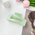 Pince à cheveux damier vert élégante avec finition nacrée pour un coiffage stylé - 10.5cm / Vert