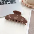 Eleganter kaffeebrauner Haarklammer mit Mond-Strasssteinen für dickes Haar geeignet - Kaffeebraun Mond / 10cm