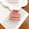 Pince à cheveux en acétate rose marbré avec un design rectangulaire ajouré - 5cm / Orange Ondulation d'Eau