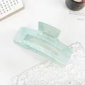 Pince à cheveux marbrée bleu clair avec design rectangulaire creux pour femmes - 10.5cm / Bleu Ciel