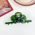 Eleganter dunkelgrüner, durchsichtiger Schleifen-Haarclip aus hochwertigem Acetat - Dunkelgrün