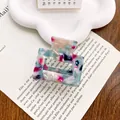 Pince à cheveux en acétate coloré avec motif marbré pour coiffures élégantes - 5cm / Cyan Clair