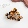 Pince à cheveux en acétate écaille de tortue avec fleurs et strass brillants - Écaille Café