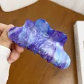 Elegant cloud hair claw with nebula texture and fine glitter in deep blue and purple - 10.5cm / Fantasy Blue