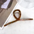 Pince à cheveux élégante en acétate avec motif écaille en ambre et bleu - Croisé / 13.5cm / Verre émaillé