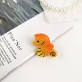 Pinza per capelli a forma di cavalluccio marino in acetato con sfumatura arancione - Piccolo cavalluccio marino