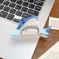 Fashionable shark hair claw clip made of blue and white marble acetate material - Blue Shark