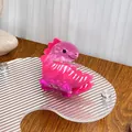 Cute pink dinosaur hair claw clip made of premium acetate with marble texture - Diplodocus / Diplodocus Pink