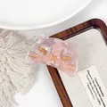Pince à cheveux chat en acétate rose marbré avec détails dorés pour coiffure femme - Rose Clair
