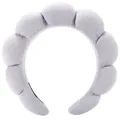 Plush padded cloud headband for skincare and makeup in light purple microfiber - Single Hairband / Light Gray