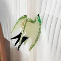 Acetate swallow bird hair claw clip in emerald green and white for elegant styling - Green