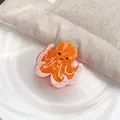 Cute orange octopus acetate hair claw clip with marble texture for elegant hairstyles - Volcano Octopus / 4.8cm / Orange