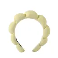 Puffy light yellow cloud-shaped headband made of soft sponge and microfiber fabric - Single Hairband / Yellow