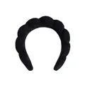 Thick black sponge puffy cloud headband in soft microfiber for face washing and styling - Single Hairband / Black