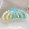Pearlescent yellow and blue gradient hair claw clip in large size for women - Gradient Blue (Dragon Bone)