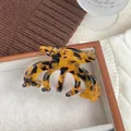 Pince à cheveux vintage en acétate avec motif écaille de tortue pour coiffure épaisse - 9.8cm / Écaille Café