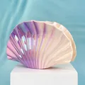 Pinza para el pelo de concha irisada con degradado nacarado púrpura y naranja - Concha-1 (Degradado Púrpura Rosa Irisado)