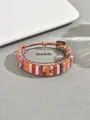Detailaufnahme des Steinperlenarmbands mit Angabe der Länge von 24 cm für Damen - Mehrfarbige Regenbogenstruktur (SL7998-3)