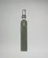 Portachiavi in fettuccia verde oliva ad alta densità con gancio a molla e anello - verde-grigio