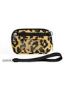 Mini cartera de muñeca con estampado de leopardo, doble cremallera y ventana de ID - Bolsillo Frontal Transparente / Estampado de leopardo