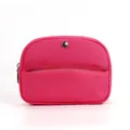 Trousse de maquillage polyvalente en nylon magenta avec fermeture éclair sécurisée - Rose Rouge