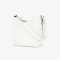 Sac seau blanc crème minimaliste avec bandoulière large et réglable en cuir - Blanc