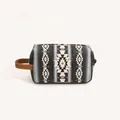 Detail of bohemian PU leather waterproof toiletry bag with ethnic geometric pattern - Black 2