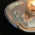 Orecchini a cerchio minimalisti a cuore argentati con finitura lucida in smalto 3D - Stile Cuore Argento (D0094)