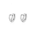 Dettaglio di orecchini a doppio strato a forma di C in argento dal design intrecciato - Fibbia per Orecchio Piccola-Argento (D0070)