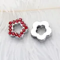 DIY κόσμημα λουλούδι με κόκκινα ζιργκόν και επάργυρο φινίρισμα για βραχιόλια χειρός - Λουλούδι (Κόκκινο)