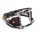 Correa multicapa de cuero y acero inoxidable para Apple Watch, estilo bohemio negro y marrón - 38/40 / Marrón