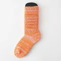 Orange and white heathered slouch socks for adults featuring a soft ribbed texture - One Size / Ribbed Orange