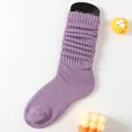 Lila Damen-Stulpen aus weichem Strick mit geripptem Bündchen für gemütlichen Komfort - Einheitsgröße / Lavendel