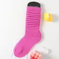 Modische Loose-Socken in leuchtendem Rosé-Pink mit gerippter Struktur für Damen - Einheitsgröße / Violett Edelstein