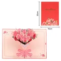 3D handmade pop-up pink rose bouquet card for Mother's Day with Best Wishes gold text - Bronzing Rose Bouquet