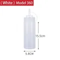 Flacone spremibile bianco 360ml per salse, plastica traslucida 15,5cm altezza dispenser - Stile Tipo 360 / Bianco