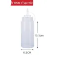 Bottiglia a pressione bianca tipo 450 in plastica, altezza 15,5 cm con beccuccio - Stile Tipo 450 / Bianco