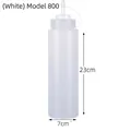 Weiße 800ml Quetschflasche aus Kunststoff für Saucen mit 23cm Höhe und 7cm Durchmesser - Typ 800 Stil / Weiß