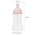 Bouteille à sauce rose en plastique souple avec graduations de 280ml et 70mm de large - Style Trou Unique / Rose