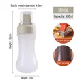 Flacon souple beige 350ml avec buse à 5 trous et graduations de mesure claires - Style à Cinq Trous / Blanc
