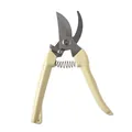 Garden pruning shears with curved metal blade and beige ergonomic handle for gardening - Curved Pruning Shears