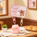 Cute pink pig and bun cartoon magnetic keychain set with size and weight specs - Foodie (Pig) / SKU Price for One Pair