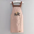 Waterproof kitchen apron in lotus pink with cute teddy bear and large front pocket - NICE Bear Pink (Thickened Style)