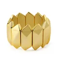 Brazalete bohemio moderno dorado con eslabones hexagonales y acabado de espejo pulido - Color Dorado Sólido (AB0038-5)