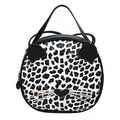 Leopard print cat-shaped crossbody bag with round design and cute 3D ears and whiskers - Spotted Brown Leopard