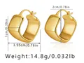 Detaillierte Maße und 14,8g Gewicht der klobigen U-förmigen Goldohrringe für Damen - Glänzender U-Form Chunky Stil (KE0942)
