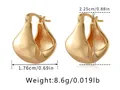 Golden chunky hoop earrings with hollow ball design and 0.88-inch height size specs - Chunky Waterdrop Style (KE1052-2)